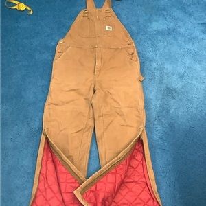 CARHARTT VINTAGE USA MADE OVERALLS INSULATED BIB WORK WEAR 40X34 EXCELLENT